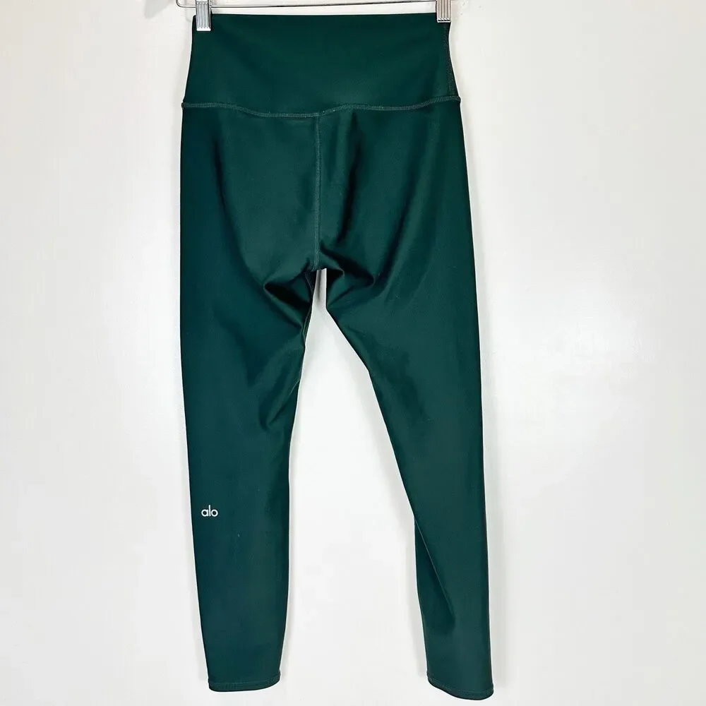 Alo Yoga 7/8 High-Waist Airlift Leggings Green Size M Sculpting Pilates Princess